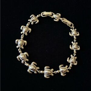 14K Gold Plated Turtle Bracelet
